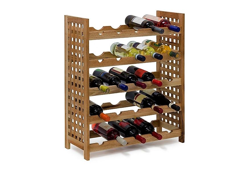 relaxdays Weinregal Walnuss für 25 Flasche günstig online kaufen