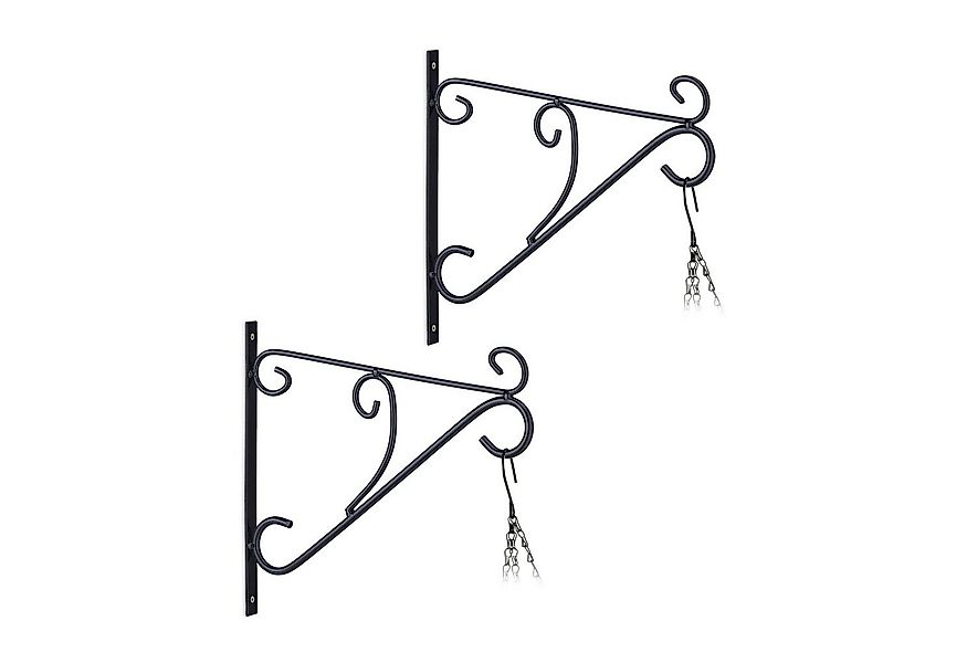 relaxdays Wandhaken 2er Set Blumenampel Halterung günstig online kaufen