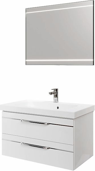 Saphir Badmöbel-Set "Balto 2-teilig Mineralmarmor-Waschtisch mit LED-Spiege günstig online kaufen