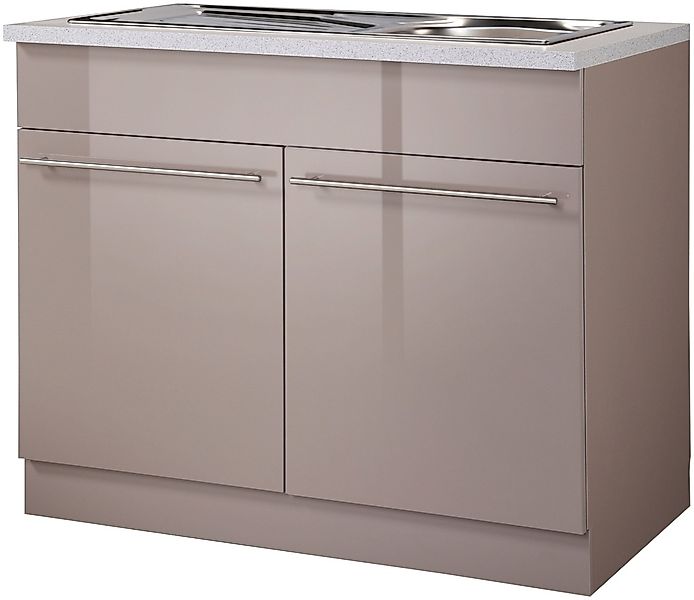 wiho Küchen Spülenschrank "Chicago", 100 cm breit, inkl. Einbauspüle aus Ed günstig online kaufen