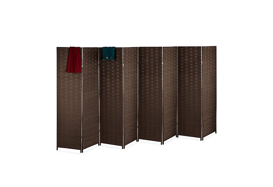 relaxdays Paravent Raumteiler 8 teilig, braun günstig online kaufen