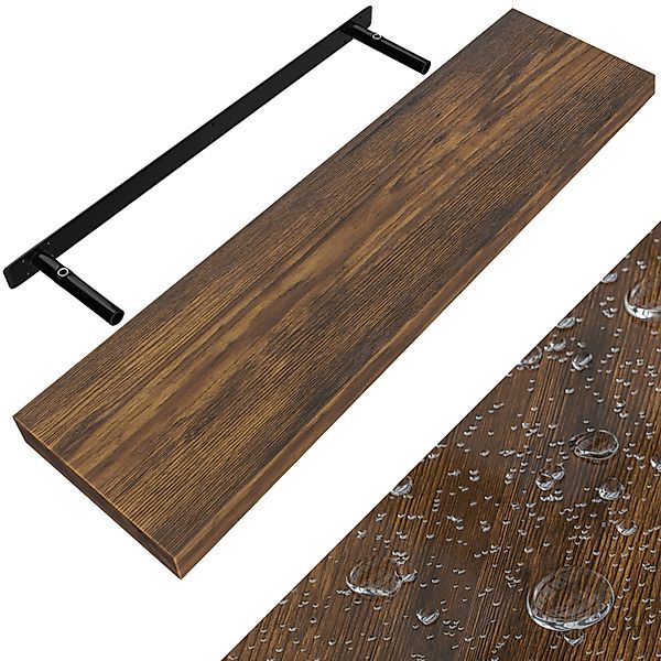 Wandregal Schweberegal 90cm Eiche dunkel + Halterung günstig online kaufen