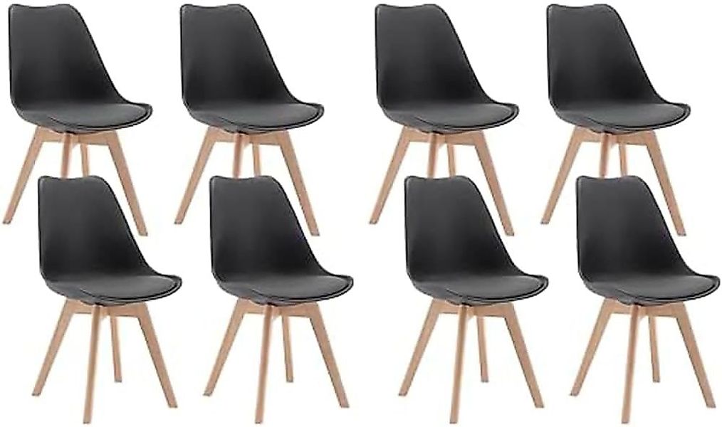Woltu Esszimmerstuhl (Set, 8 St), Polsterstuhl Bezug Kunstleder, Massivholz günstig online kaufen