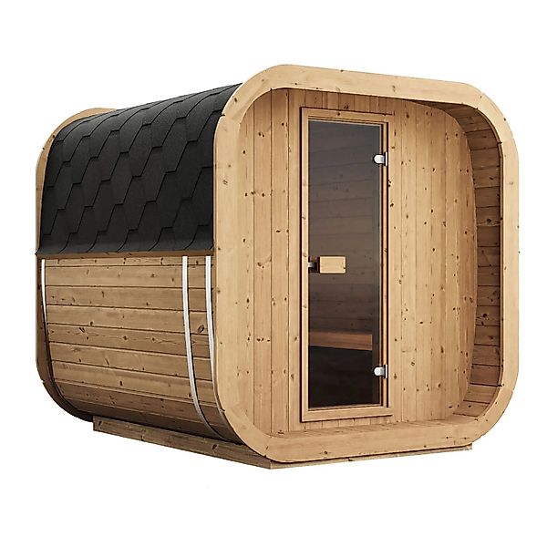 Weka Saunahaus Laadi 2 Thermoholz 28/42 mm mit Kompakt-Ofen 9 kW 400 V günstig online kaufen