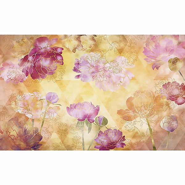 Sanders & Sanders Fototapete Blumen Rosa Gelb und Gold 400 x 250 cm 611930 günstig online kaufen