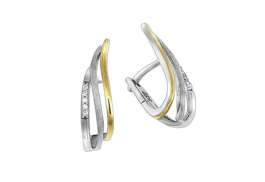 Vivance Paar Creolen 925 Silber bicolor Zirkonia günstig online kaufen
