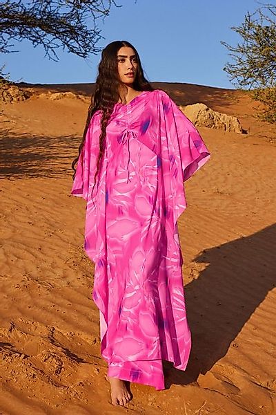 Next Partykleid Langärmeliges Kaftankleid mit geraffter günstig online kaufen