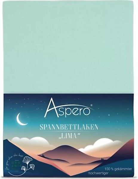 Aspero® Kinderspannbettlaken aus Bio-Baumwolle RIGA Bettlaken mint Gr. 70 x günstig online kaufen
