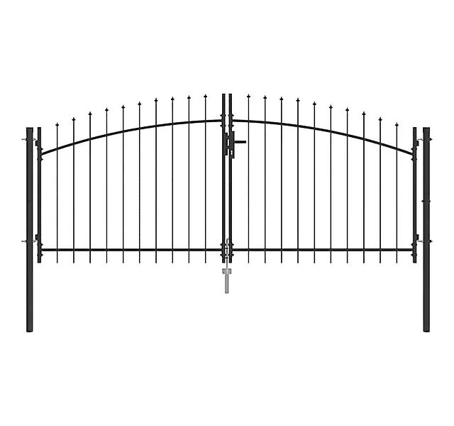 vidaXL Gartentor Gartentor mit Schloss Grau 150 x 300 cm Stahl günstig online kaufen