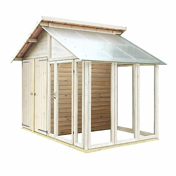 PLUS Gartenhaus Abstellraum / Gewächshaus 6,6 m², praktisch, unbehandeltes günstig online kaufen