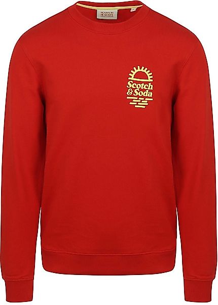 Scotch and Soda Pullover Druck Rot - Größe M günstig online kaufen