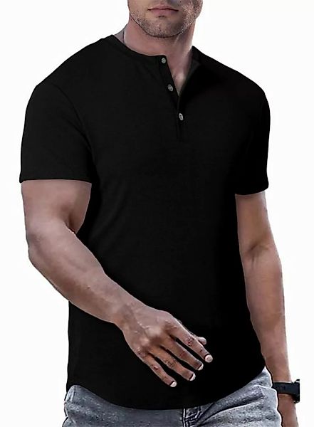 JMIERR T-Shirt T-Shirts für Herren Henley Shirt Kurzarm Muscle Slim Fit Bas günstig online kaufen