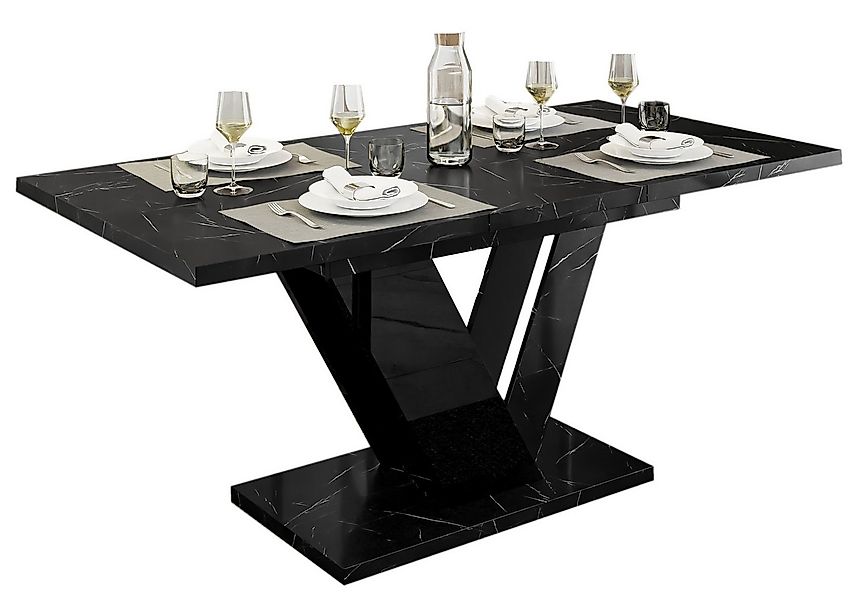 Compleo Esstisch DUBAI, 120-160x80x76 cm (Ausziehbar - 1x Einlegeplatte), R günstig online kaufen