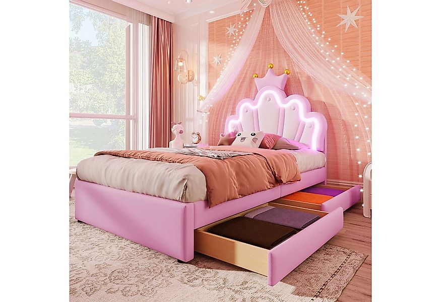 BlingBin Prinzessinbett Kinderbett Einzelbett (1-tlg., mit LED-Beleuchtung günstig online kaufen