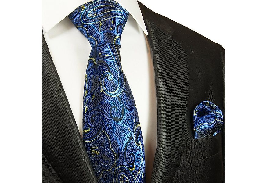 Paul Malone Krawatte Herren Seidenkrawatte mit Tuch modern paisley brokat 1 günstig online kaufen