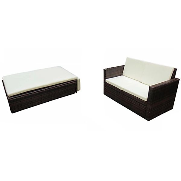 vidaXL Gartenlounge-Set 2-tlg. Garten-Lounge-Set mit Auflagen günstig online kaufen