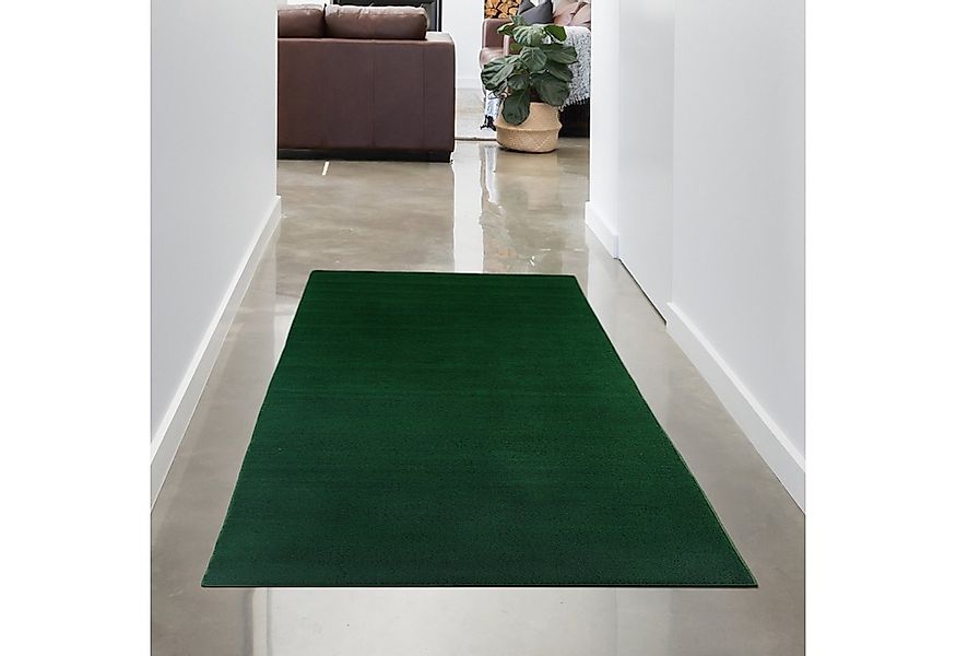 Carpetia Teppich Moderner Teppich grün samtig weich pflegeleicht für Wohnrä günstig online kaufen
