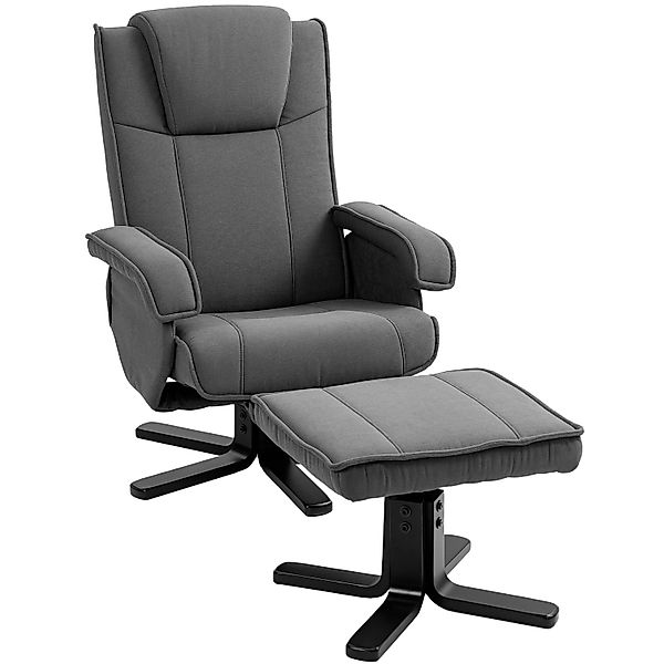 HOMCOM Relaxsessel mit Hocker mit Samtoptik Kopfstütze für Wohnzimmer Dunke günstig online kaufen