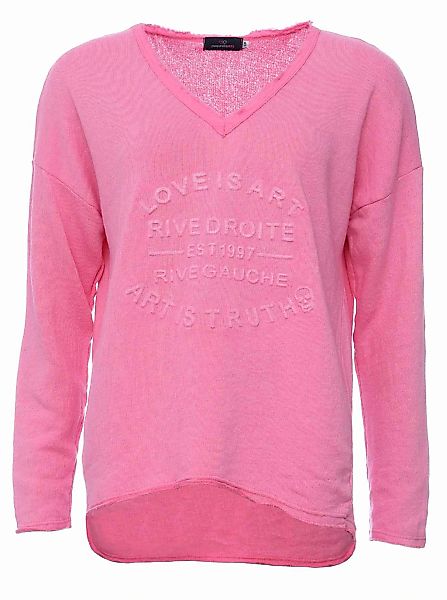 Zwillingsherz Sweatshirt mit ausgefranstem V-Ausschnitt im günstig online kaufen