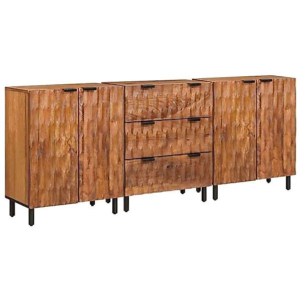 vidaXL Sideboard 3 Stk Akazienbraune Oberfläche 60 x 33 x 75 cm 3310035 günstig online kaufen