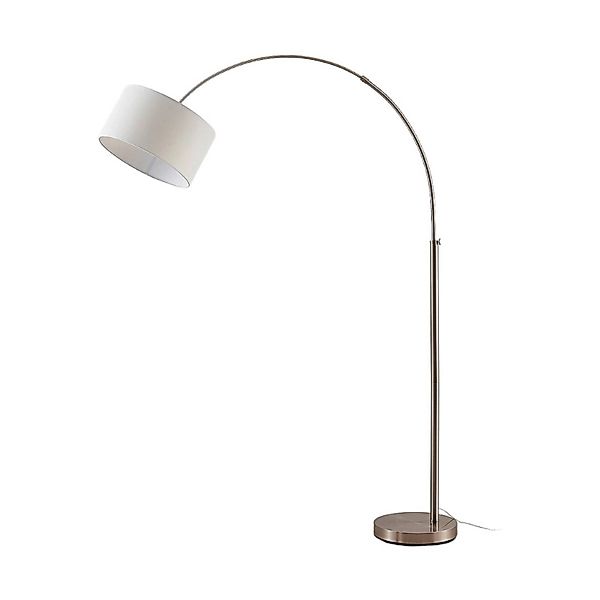 Lindby Stehlampe Bogenleuchte Railyn 9621369 Modern in Weiß aus Textil 1-fl günstig online kaufen