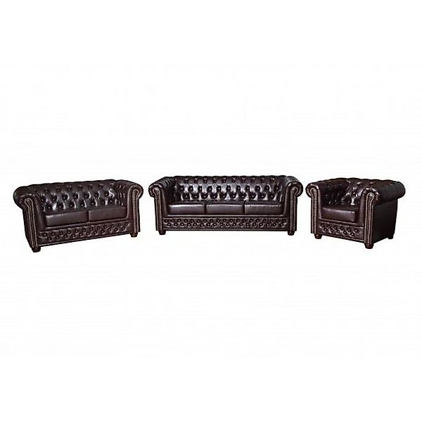 JVmoebel Sofa Braune Chesterfield Sofagarnitur 3+2+1 Couch Polstermöbel Neu günstig online kaufen