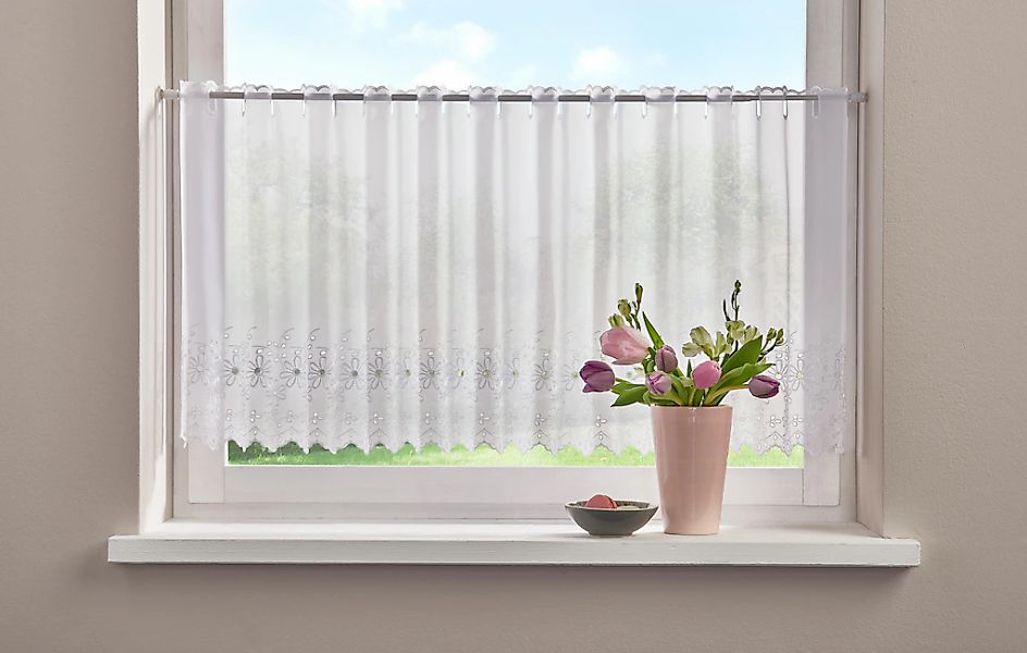 Home affaire Scheibengardine "Sunny" Durchzuglöcher 1 Stk. tlg. transparent günstig online kaufen