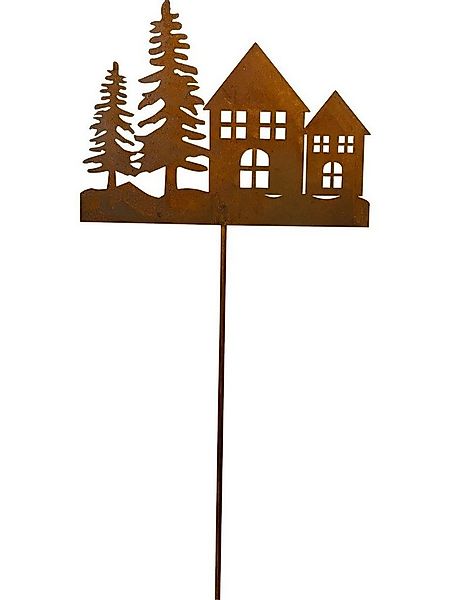 Trend Line Weihnachtsfigur TrendLine Dekostecker Metall Haus 96 cm rost günstig online kaufen