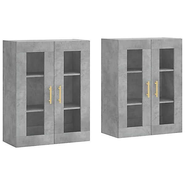 vidaXL Sideboard Wandschränke 2 Stk. Betongrau günstig online kaufen