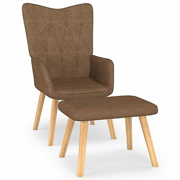 Relaxsessel Mit Hocker 62x68,5x96 Cm Taupe Stoff günstig online kaufen