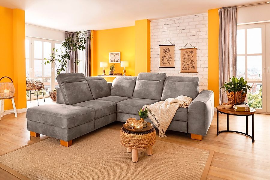 Home affaire Ecksofa »Dundee L-Form«, wahlweise mit Kopfteilverstellung und günstig online kaufen