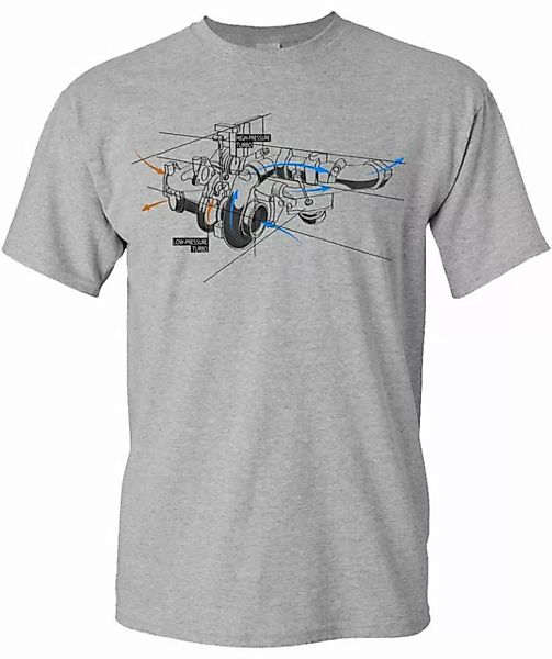 Baddery Print-Shirt Auto T-Shirt : Turbolader Skizze - Motorsport Tuning Au günstig online kaufen