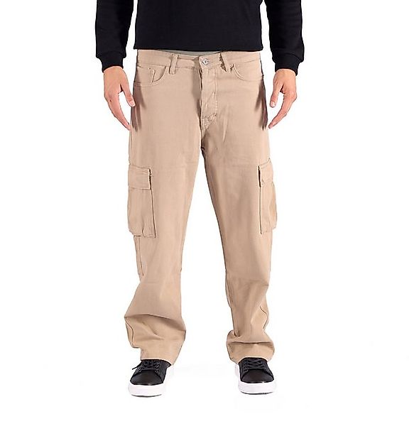 Denim House Cargojeans Herren Baggy Cargo Freizeithose Beige W33/L32 günstig online kaufen