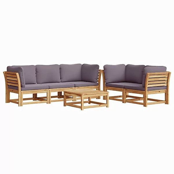 vidaXL Sofaelement 6-tlg. Garten-Lounge-Set mit Kissen Massivholz (1 St) günstig online kaufen