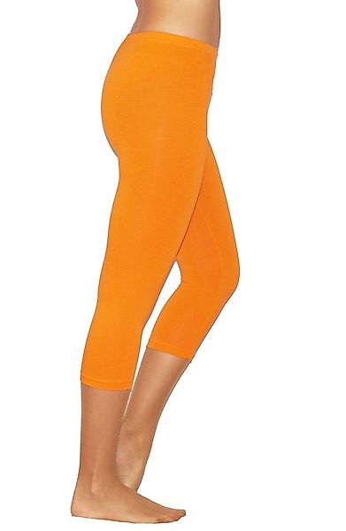 YESET Caprihose Damen 3/4 Capri Leggings Baumwolle ORANGE L Capri kurze Leg günstig online kaufen