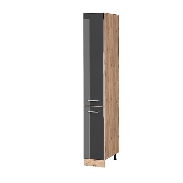 Vicco Hochschrank R-Line, Anthrazit Hochglanz/Goldkraft Eiche, günstig online kaufen