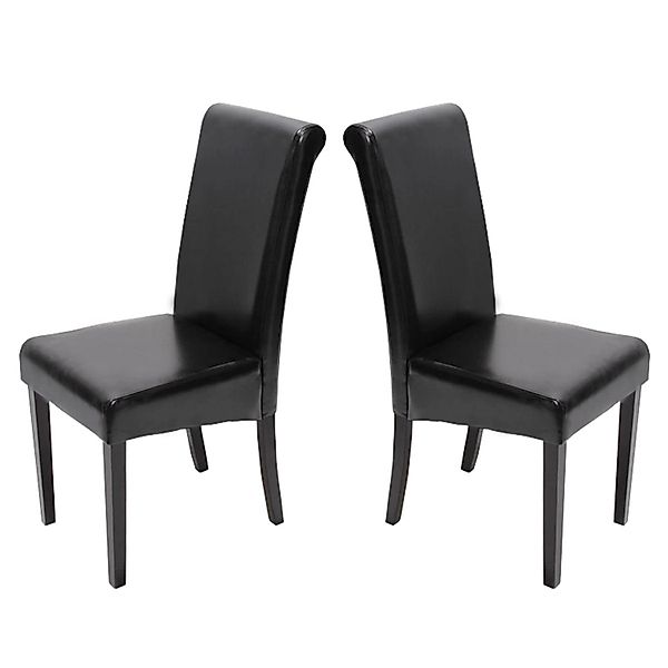 CHEFGASTRO Esszimmerstuhl 2er-Set99x41x60cm Sitzhöhe 47cm Leder Schwarz Dun günstig online kaufen