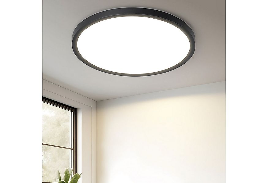 Nettlife LED Deckenleuchte LED Deckenleuchte Flach Schwarz 18CM 15W, Nicht günstig online kaufen