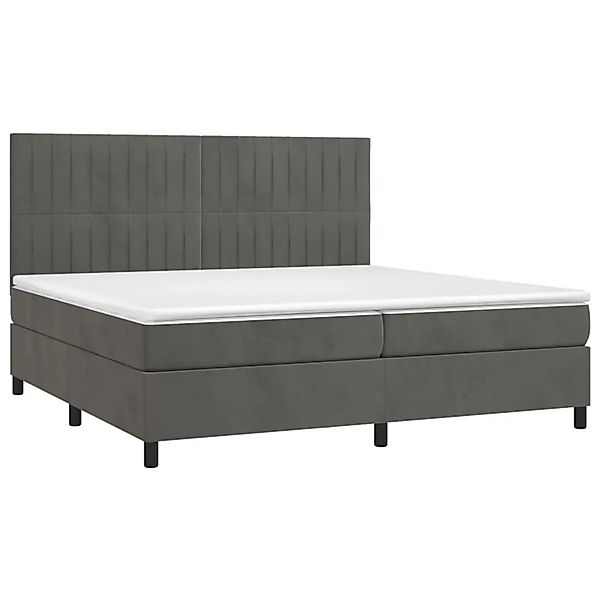 vidaXL Boxspringbett mit Matratze & LED Dunkelgrau 200x200 cm Samt 3136264 günstig online kaufen