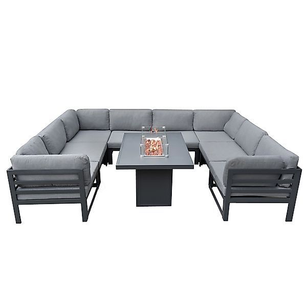 Monstershop Modulares Gartenlounge Set mit integrierter Feuerstelle günstig online kaufen
