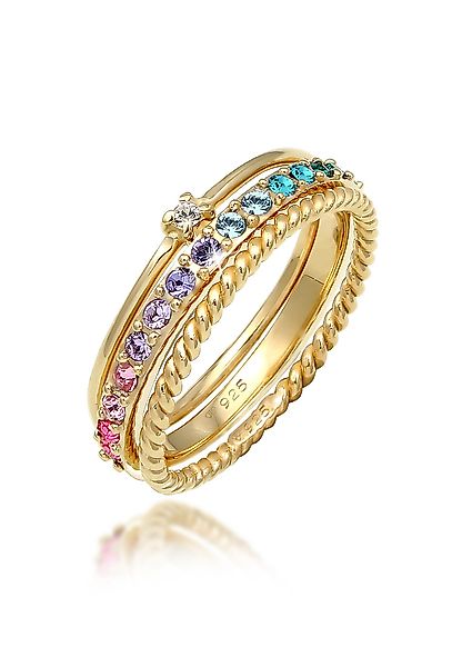 Elli Solitärring Kristalle Farbig Regenbogen Set günstig online kaufen