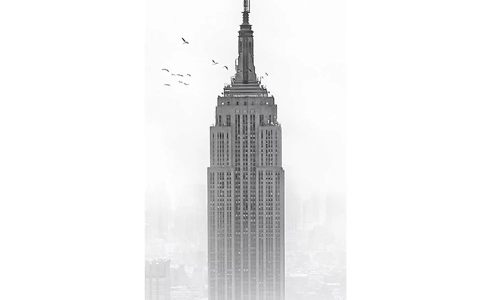 Kunstleinwand  "Empire State In The Fog" - 30 cm - 80 cm - 2 cm - Sconto günstig online kaufen