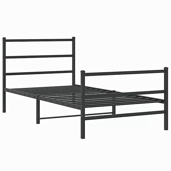 furnicato Bettgestell mit Kopf- und Fußteil Metall Schwarz 107x203 cm (1-tl günstig online kaufen