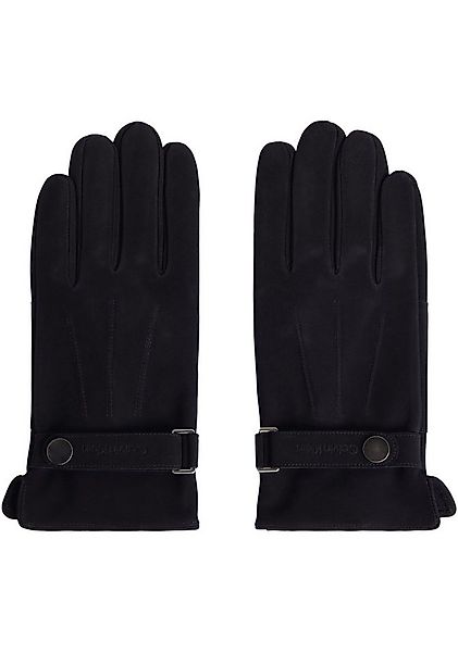 Calvin Klein Lederhandschuhe LEATHER RIVET GLOVES NUBUCK mit Logoschriftzug günstig online kaufen