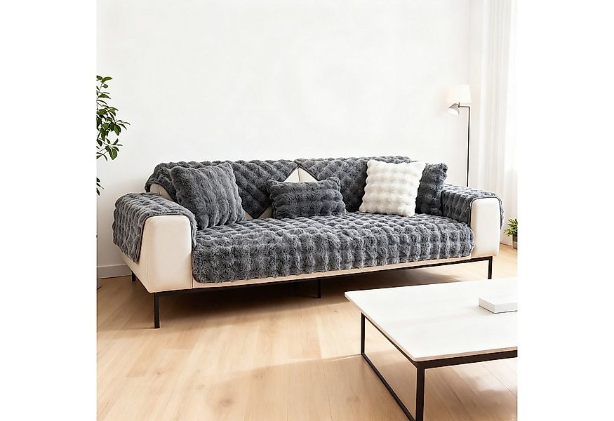 OKWISH Sofahusse Plüsch-Sofakissen Sofadecke Sofaauflage Krabbelmatte Couch günstig online kaufen
