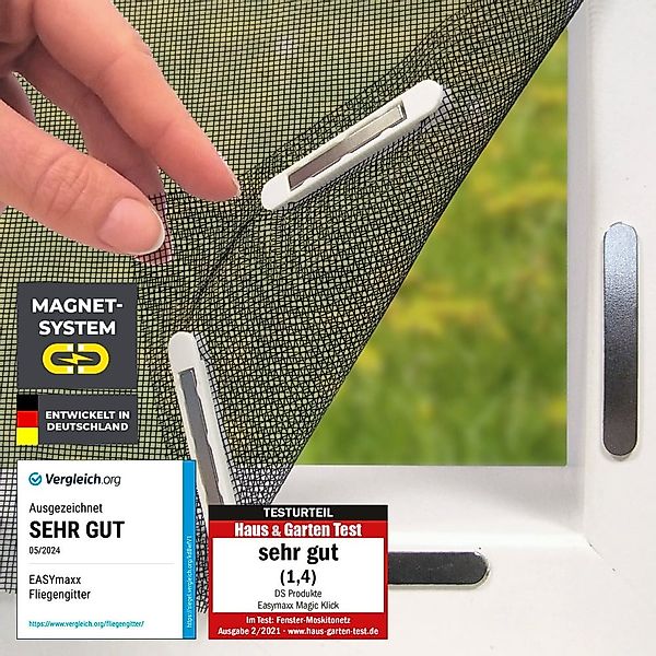 EASYmaxx Insektenschutz-Fensterrahmen Fliegengitter Fenster mit Magnetbefes günstig online kaufen