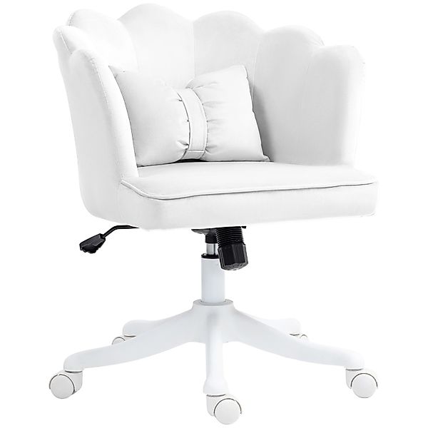 HOMCOM Bürostuhl Polyester Schaumstoff Weiß 66L x 62B x 80-88H cm günstig online kaufen