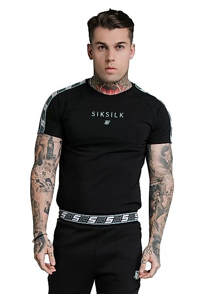 SikSilk Herren T-Shirt S/S RAGLAN EXHIBIT GYM TEE SS-17226 Black Schwarz günstig online kaufen