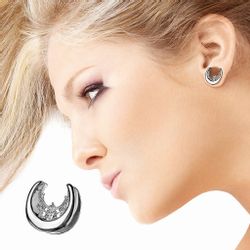 Taffstyle Plug Piercing Tribal Kristall Halbrunder günstig online kaufen