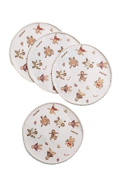 Next Platzset Platzset mit Lebkuchen-Print und Bommeln, 4er-Set, (1-St) günstig online kaufen
